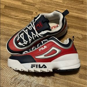 Fila Disruptor navy blue and red